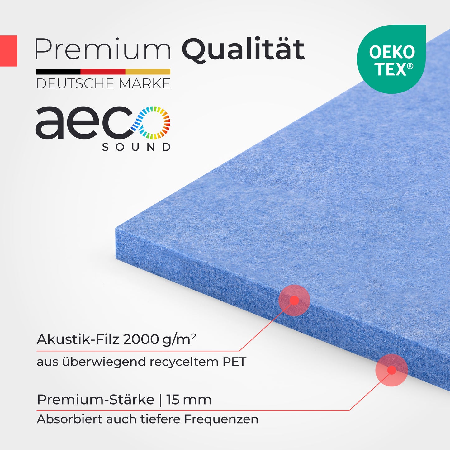 Acoustic panels felt - sky blue