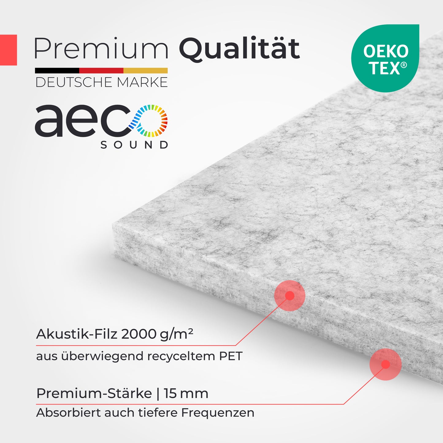 Acoustic panels felt - grey