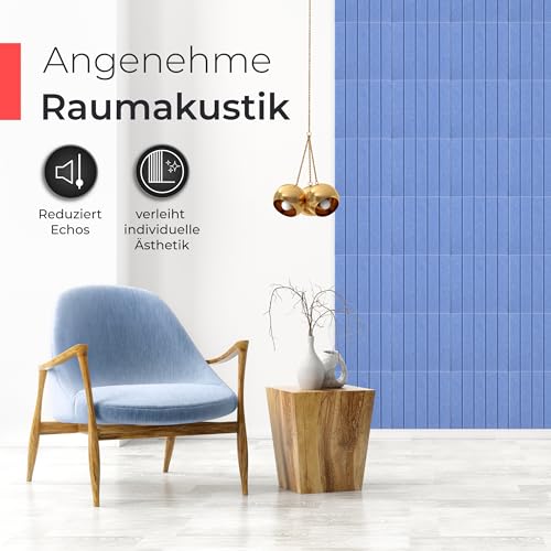 Akustikpaneele Filz Himmelblau Streifen