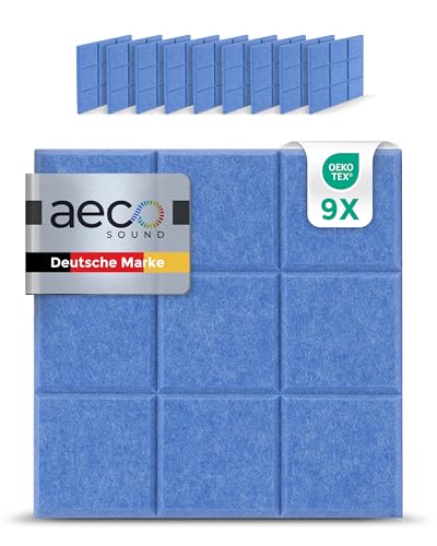 Akustikpaneele Filz Himmelblau Quadrate