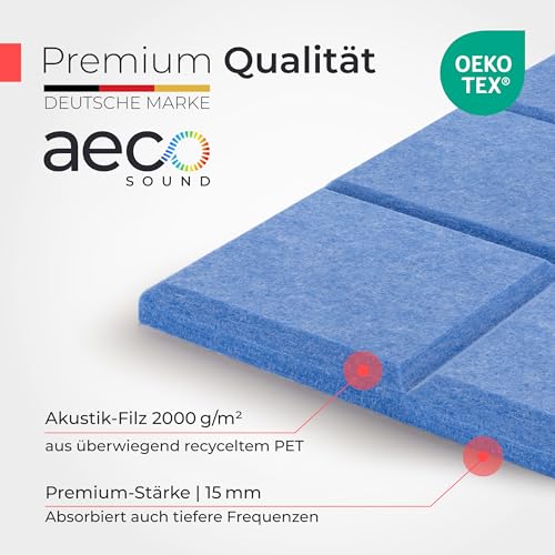 Akustikpaneele Filz Himmelblau Quadrate