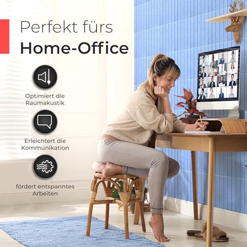 Akustikpaneele Filz Himmelblau Streifen