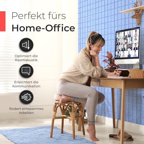 Akustikpaneele Filz Himmelblau Quadrate