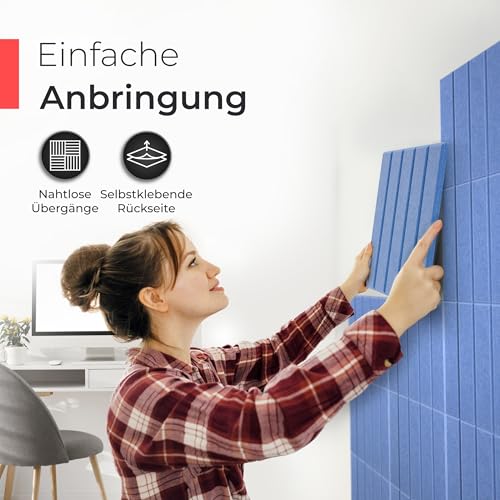 Akustikpaneele Filz Himmelblau Streifen