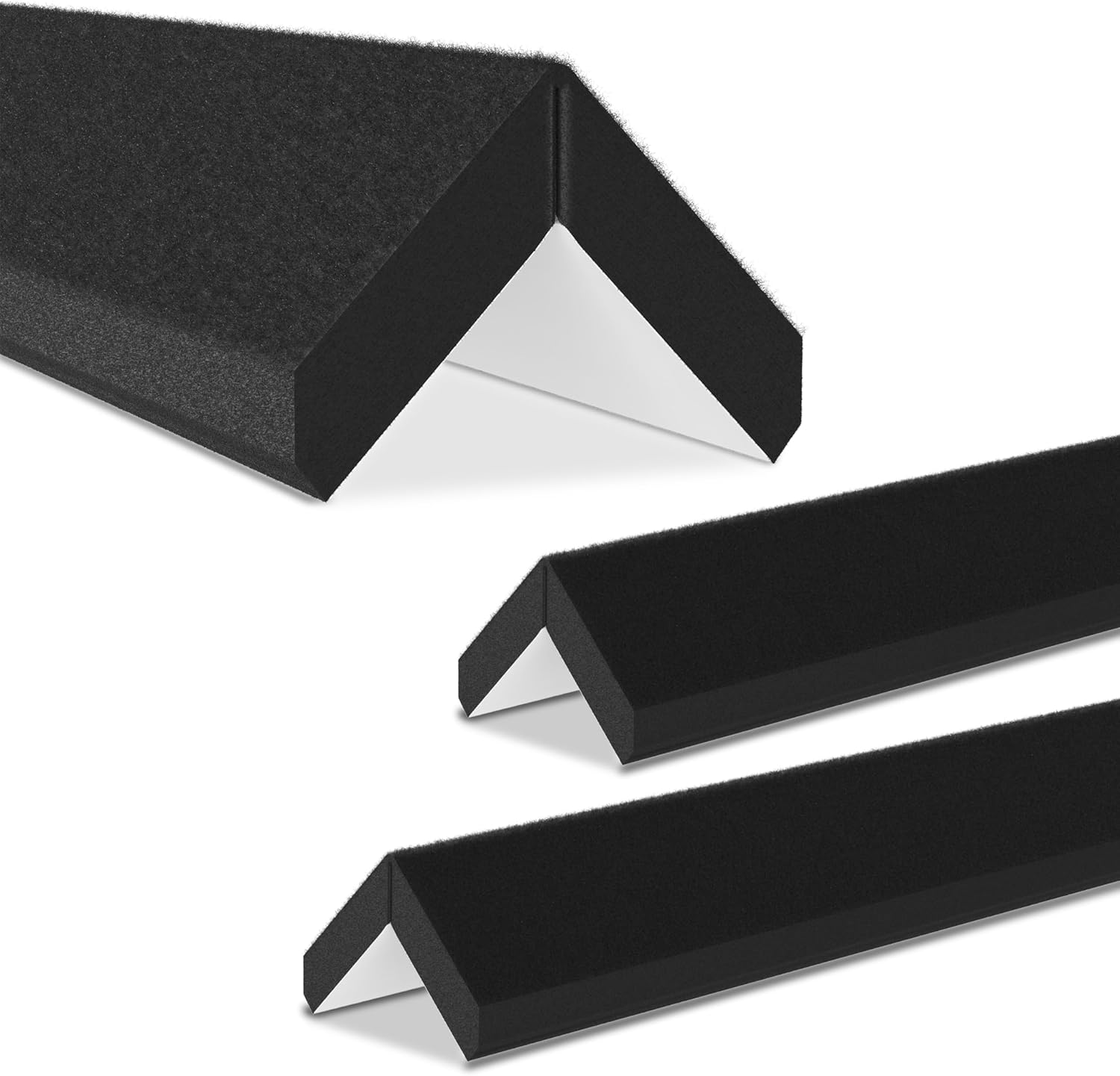 Kantenschutz 30 cm x 4 cm – Akustikfilz Schwarz, selbstklebend, extra stabil 9mm