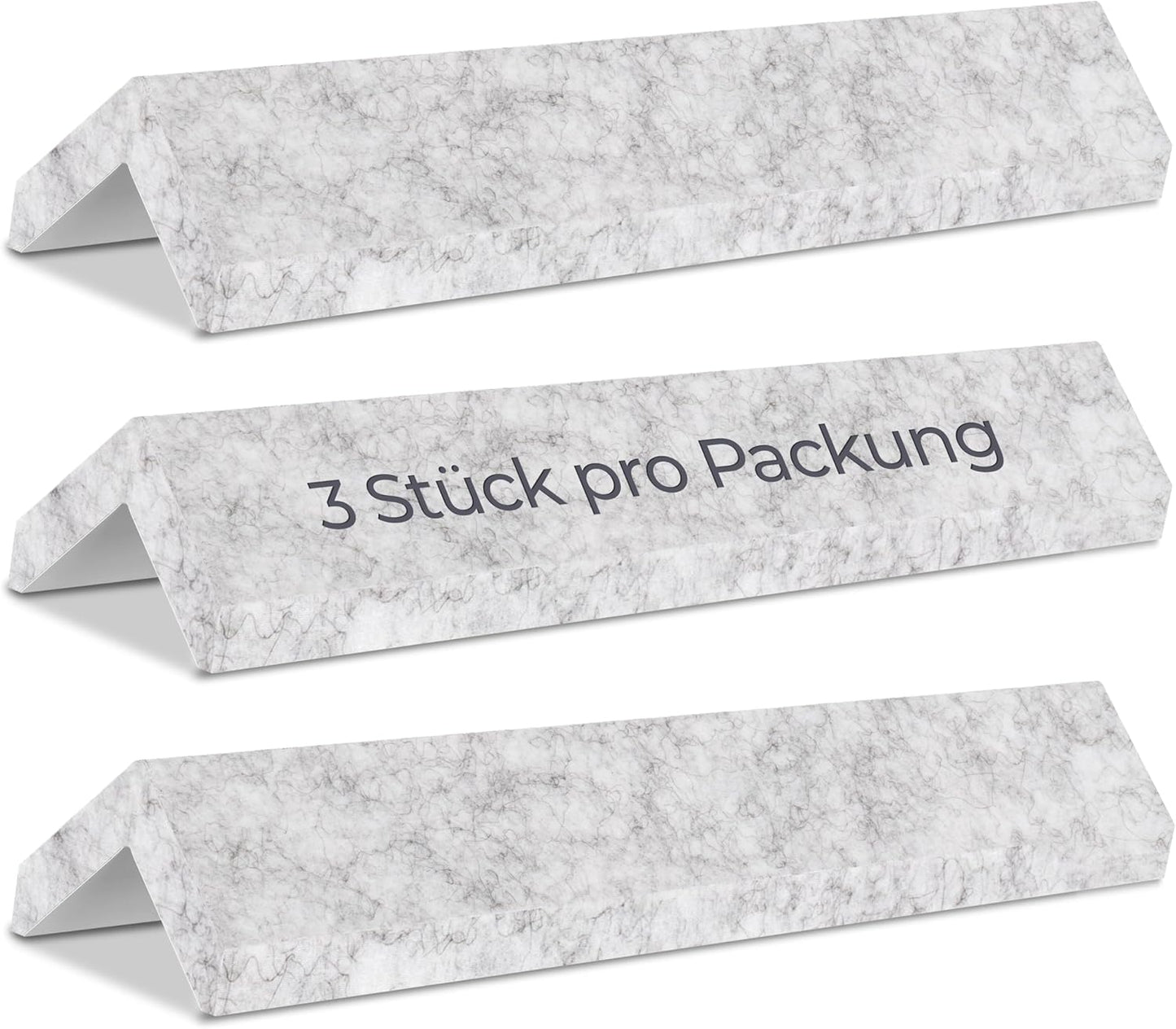 "Kantenschutz 30 cm x 4 cm – Akustikfilz grau, selbstklebend, extra stabil 9mm "