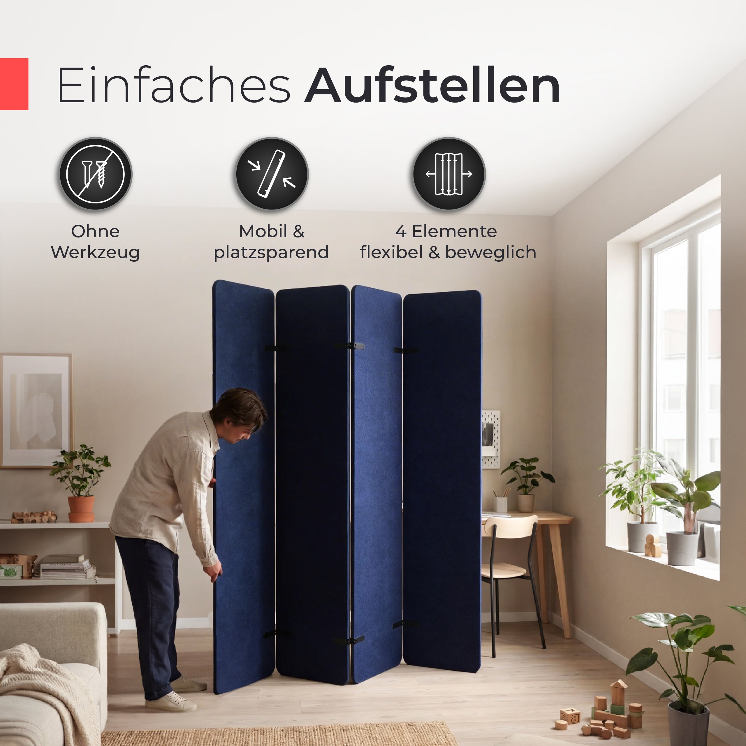 Akustikfilz Raumtrenner  – Akustikfilz Royalblau