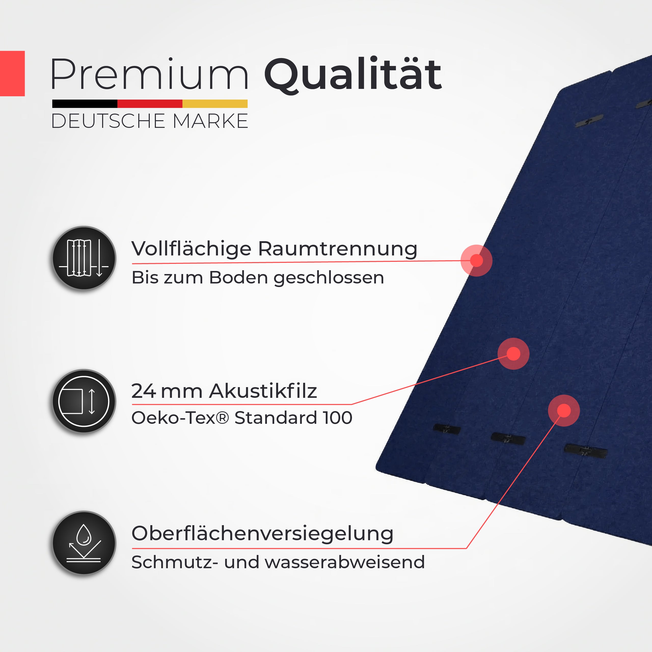 Akustikfilz Raumtrenner  – Akustikfilz Royalblau