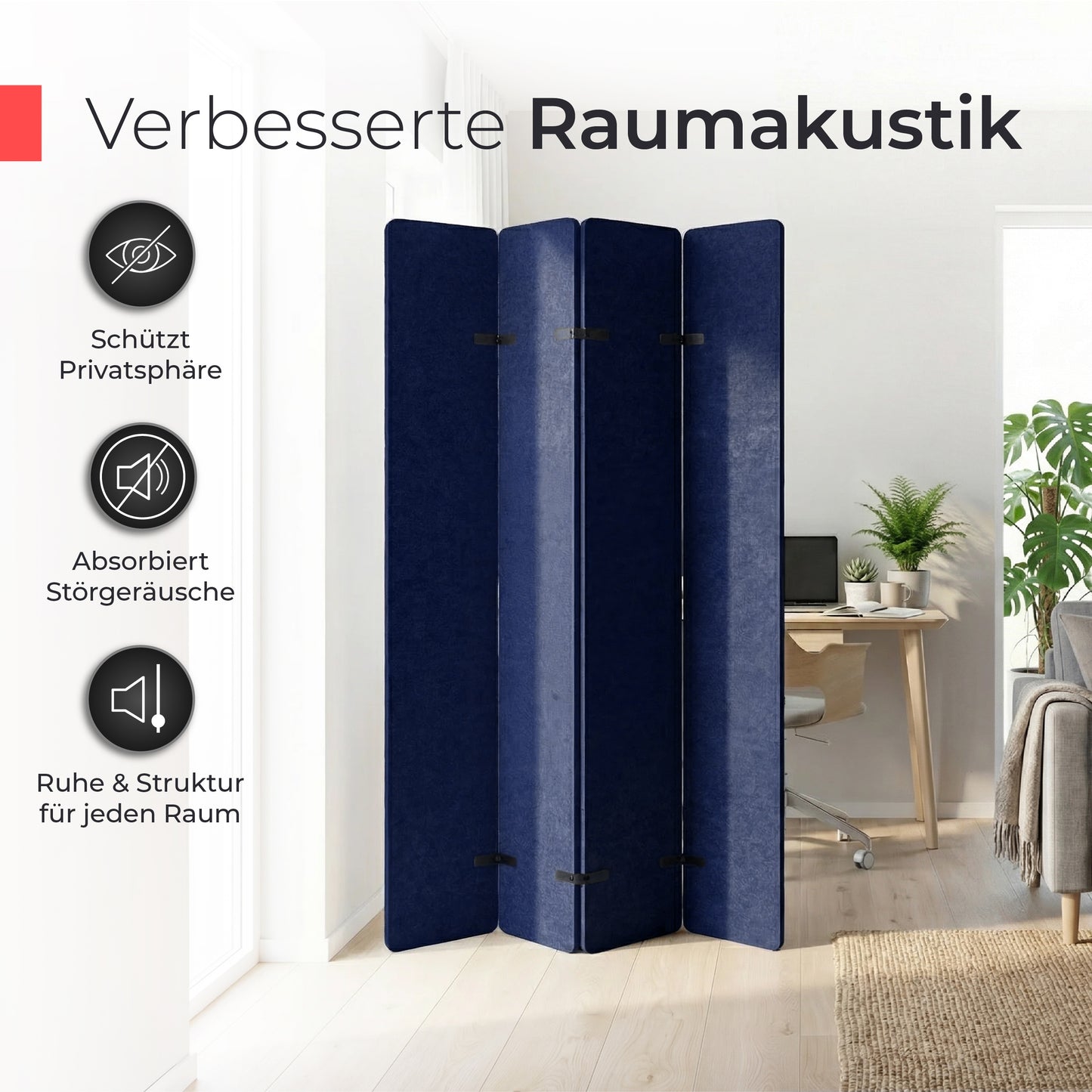 Akustikfilz Raumtrenner  – Akustikfilz Royalblau