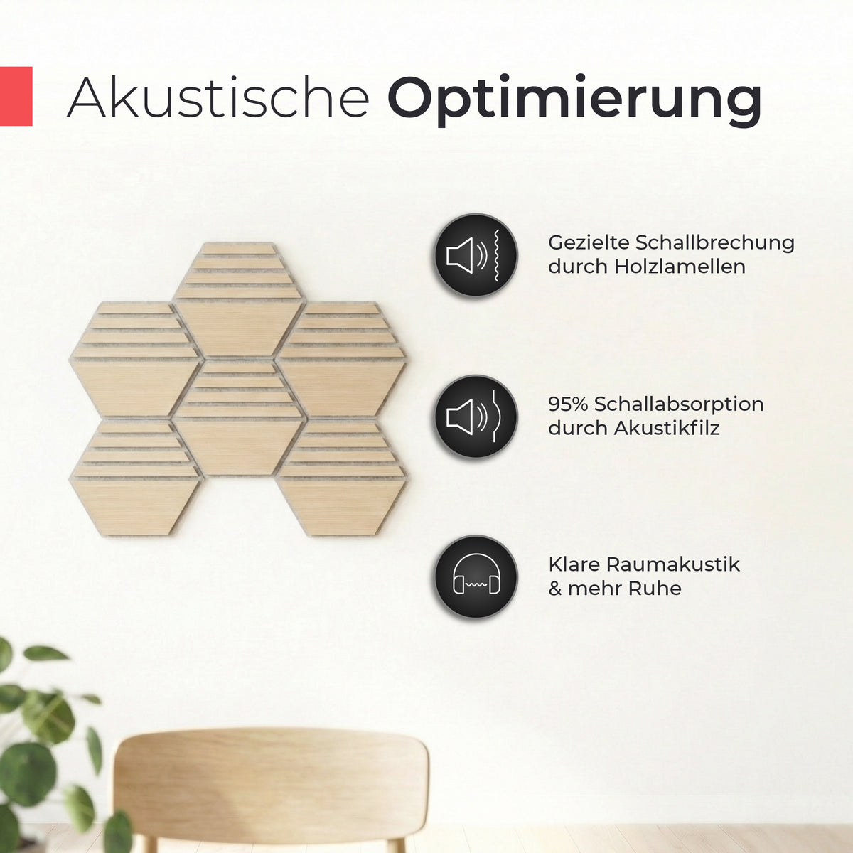 Akustikpaneele selbstklebend – Echtholz Eiche & Akustikfilz Grau (Muster 2)