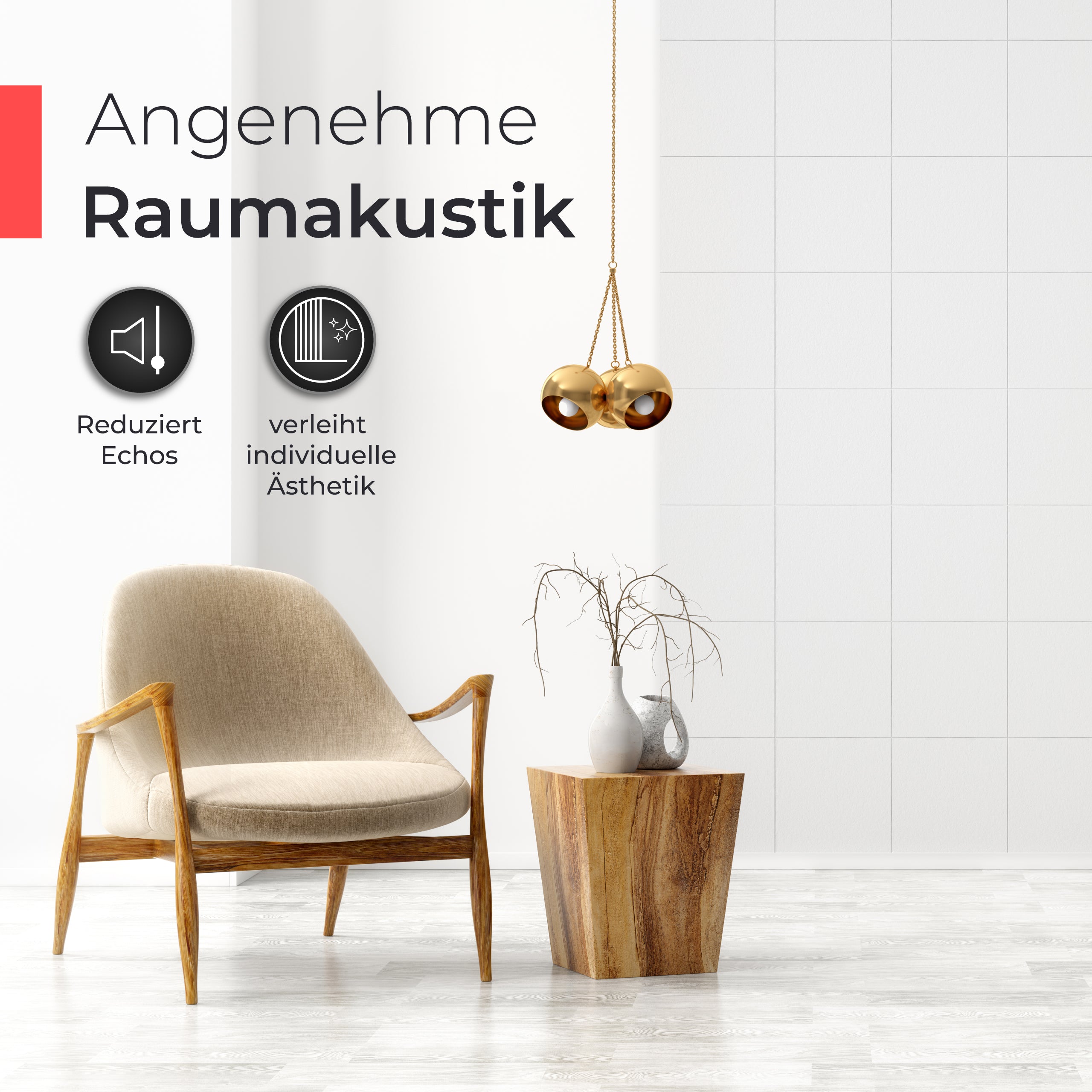 Akustikpaneele Filz - Weiß