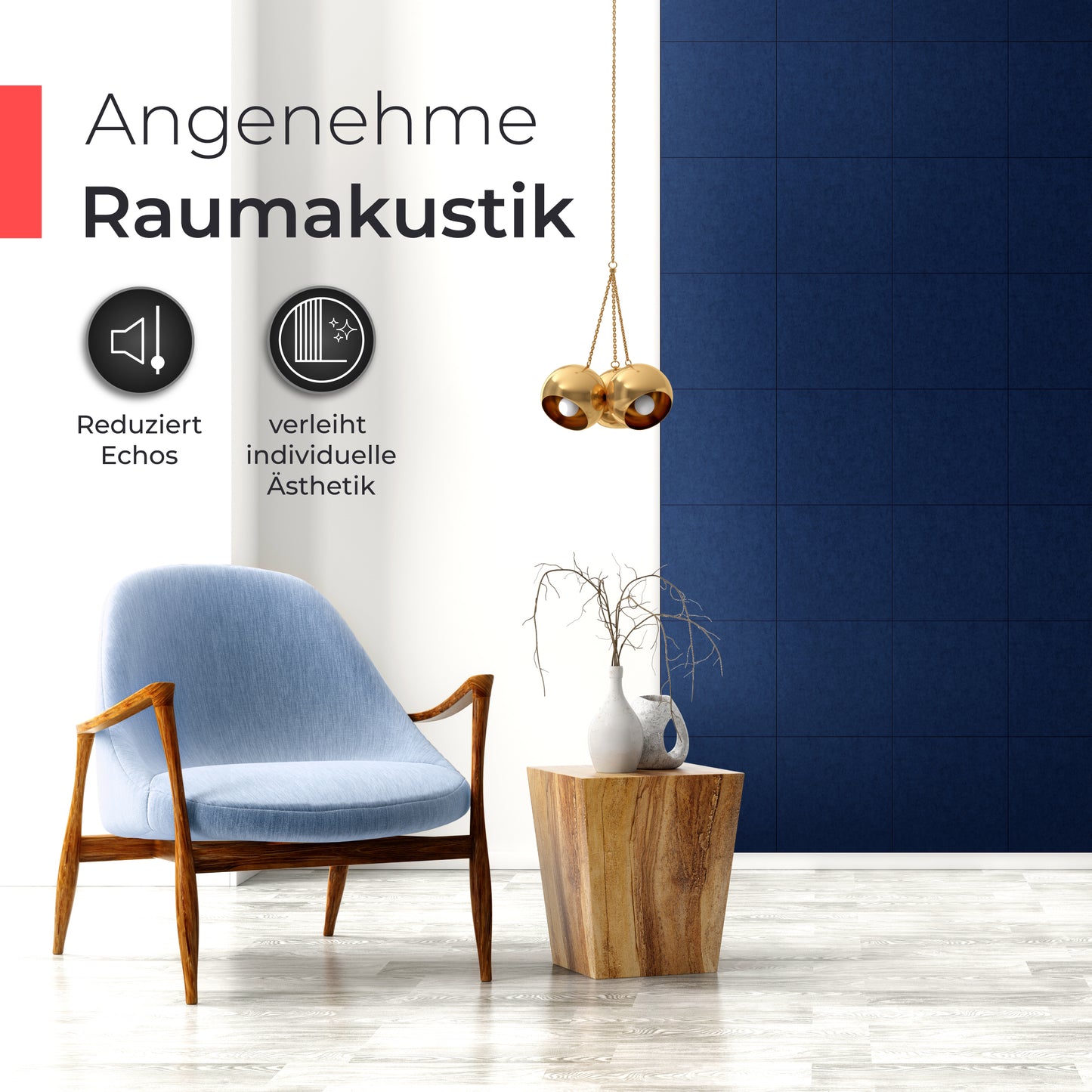 Akustikpaneele Filz - Royalblau