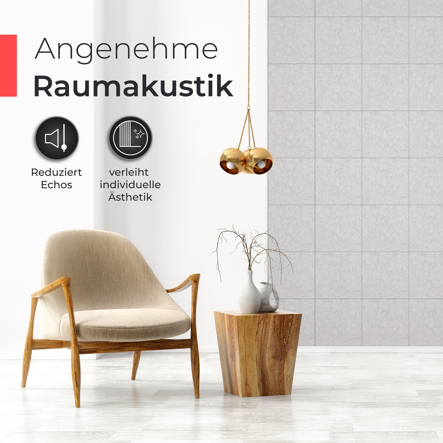 Akustikpaneele Filz - Grau